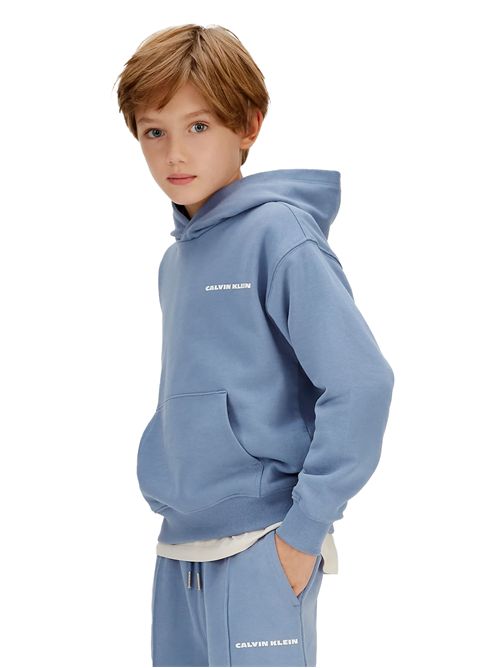 CALVIN KLEIN Felpa con cappuccio e logo stampato sul retro CALVIN KLEIN | CKIB0IB02618JC4I